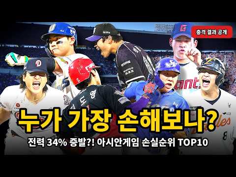 누가 가장 손해보나? 전력 34% 증발?! 아시안게임 KBO 전력손실 순위 TOP10