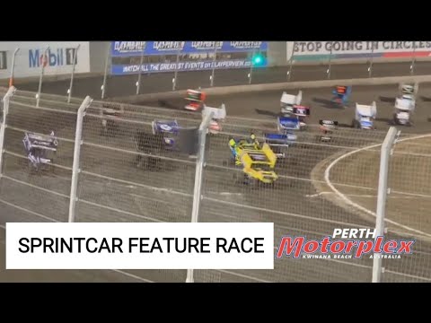 Mr Sprintcar 77 feature race. USA Speedweek. Perth Motorplex 21/1/2023 - dirt track racing video image