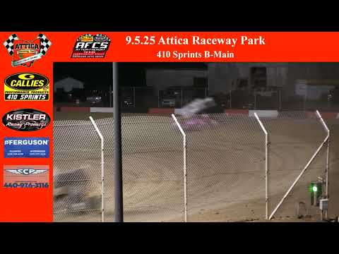 September 5th 2025 | Attica Raceway Park | 410 Sprints B-Main - dirt track racing video image