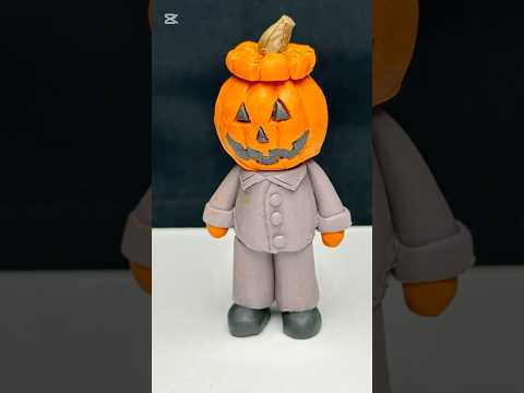 I made a Halloween Pumpkin from Clay #halloween #clay #pumpkin #halloweenpumpkin #diy #shorts
