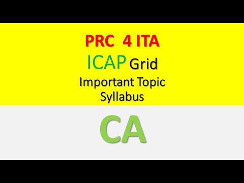 PRC 4 ITA Important topic, Grid, Syllabus  || tips to Pass ITA