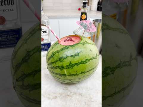 Watermelon Margarita in a Watermelon 🍉 #cocktail