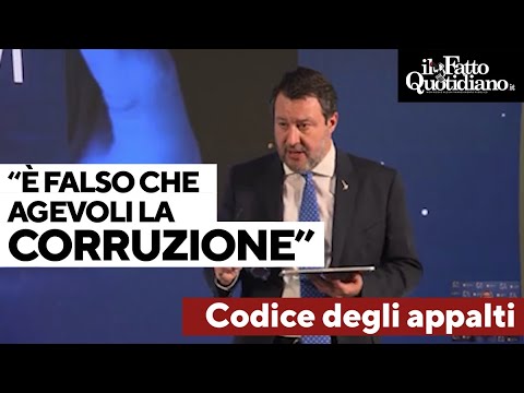 Salvini difende il codice degli appalti: "È falso che agevoli la corruzione, rispettiamo norme Ue"