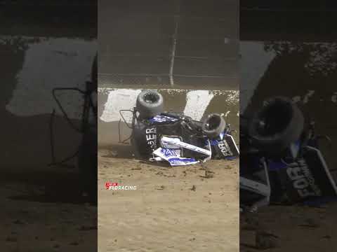 😮 Justin Peck was okay after this massive crash Wednesday at Eldora #HighLimitRacing - dirt track racing video image