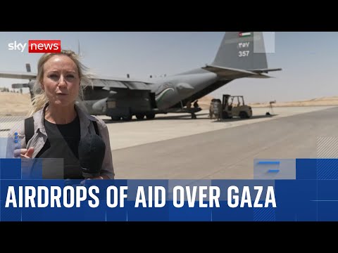 Sky News joins Gaza-bound aid planes on runway in Jordan