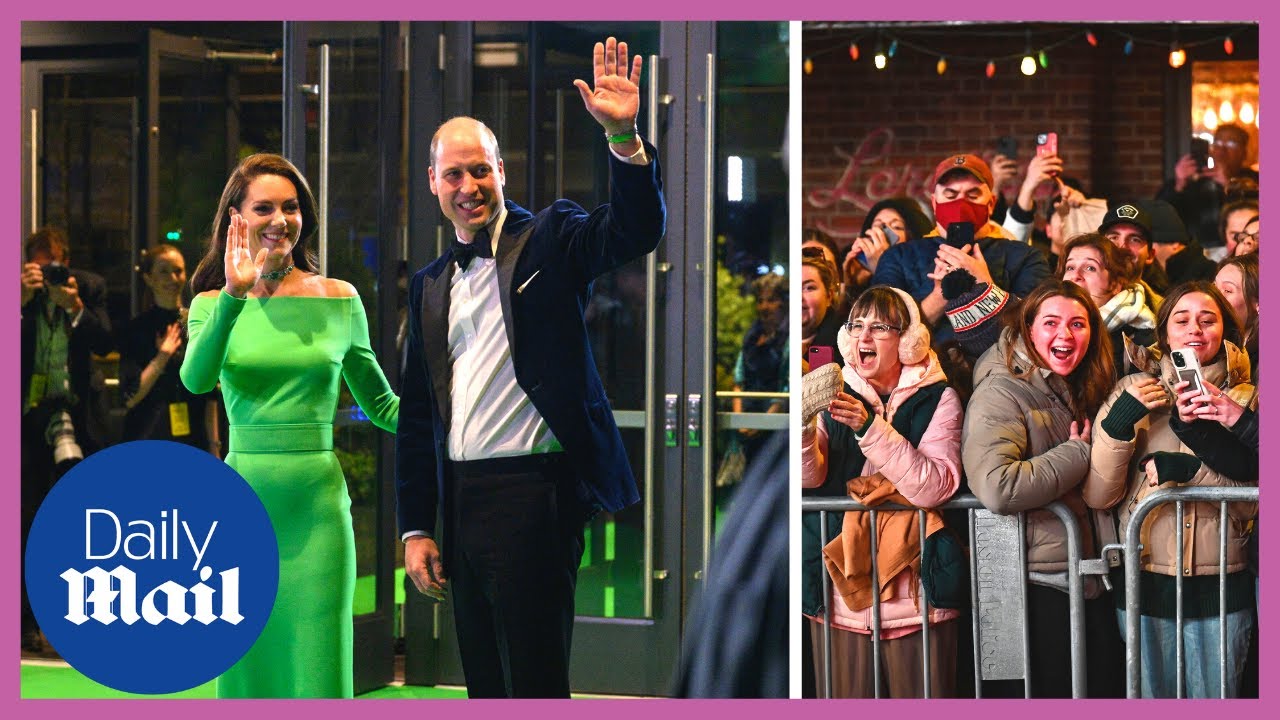 Prince William and Kate Middleton met by adoring fans at Earthshot Prize in Boston
