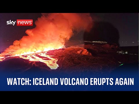 Iceland volcano erupts again spewing lava near Grindavik