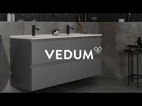 Vedum Kök & Bad - Badrumsserien Flow i antracitgrå