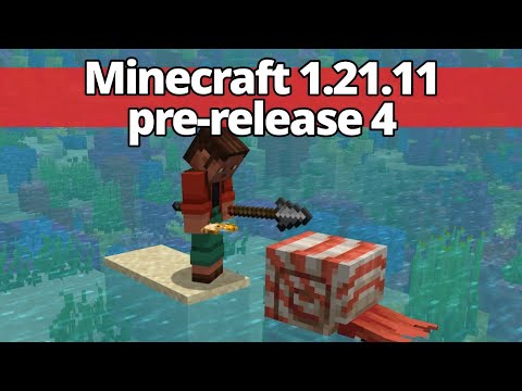 Minecraft 1.21.11 pre-release 4 – Ajustes a rango de ataque, nautilo y componente attack_range