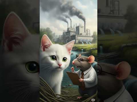 White Cat and The Soupy river! #short, #cat, #soupyriver, #sadcat.