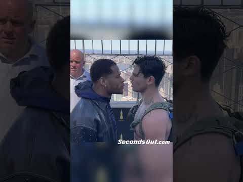 Crazy!! Devin haney hits ryan garcia!! Boxers clash at the top of the empire state building | boxing