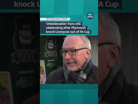 'Unbelievable': Fans still celebrating after Plymouth knock Liverpool out of FA Cup  #itvnews #facup
