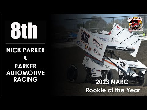 NARC STARS:  NICK PARKER - NARC ROOKIE OF THE YEAR - EIGHTH PLACE TEAM - dirt track racing video image