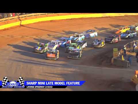 SHARP Mini Late Model Feature - Lavonia Speedway 2/19/22 - dirt track racing video image