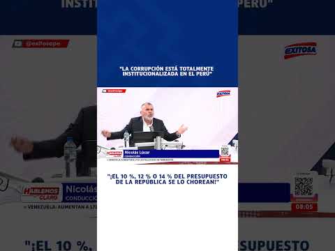 🔴🔵 Lúcar: Entre el 10 % y el 14 % del presupuesto de la República se pierde por actos de corrupción