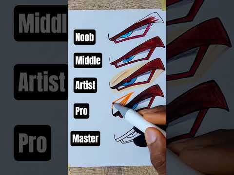 How to Draw Vegeta Ssj 4 Eyes 👀 in Different Levels #shorts