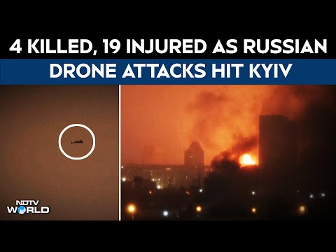 Russia Drone Attack | Four Killed, 19 Injured as Russian Drone Attacks Hit Kyiv, Trigger Fires