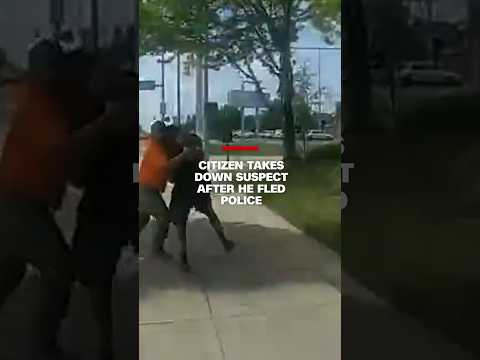 Citizen takes down suspect after he fled police