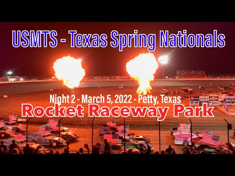 USMTS - Texas Spring Nationals - Night 2 - Rocket Raceway Park - March 5, 2022 - Petty, Texas - dirt track racing video image