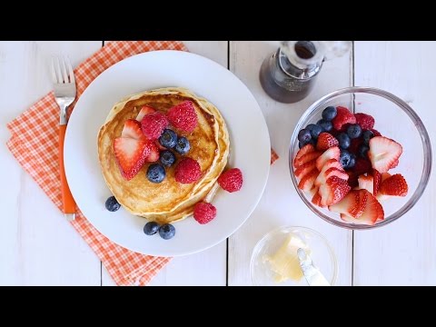 Peanut Butter Stuffed Pancakes with Berries- Everyday Food with Sarah Carey