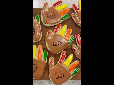 Making these handprint turkey cookies is as much fun as eating them!  #shorts