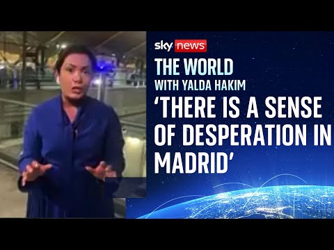 Sky correspondent describes 'chaotic and frantic' situation after mass blackout in Spain