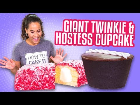 GIANT LUNCH BOX TREATS! Hostess Cupcake & Raspberry Twinkie | How To Cake It - UCvM1hVcRJmVWDtATYarC0KA