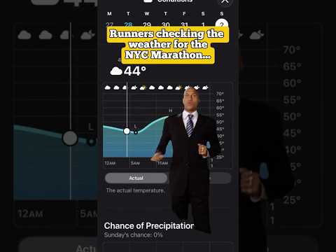 Runners checking the weather for the TCS New York City Marathon 👏