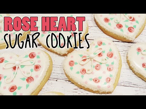 Heart & Rose Sugar Cookies on Kookievision by Sweethart Baking Experiment