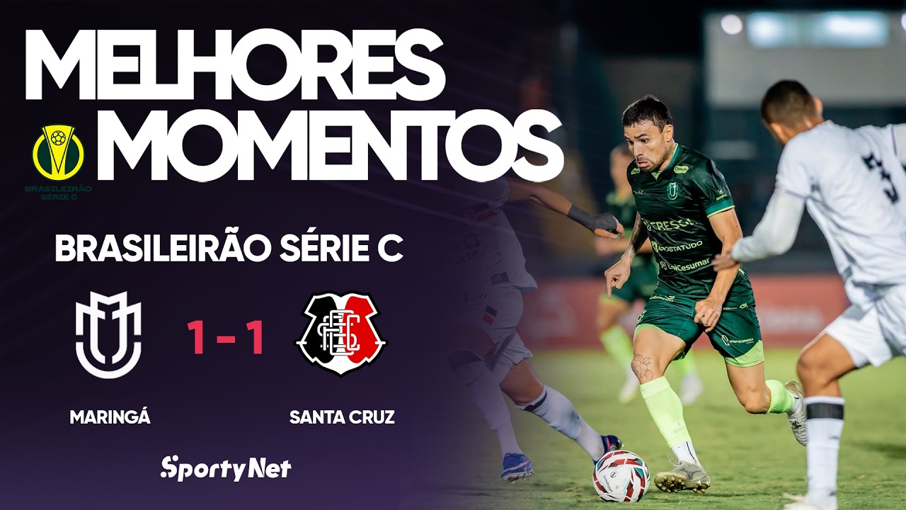 JOGADA ENSAIADA E CHUTE DO MEIO DA RUA - Maringá 1x1 Santa Cruz - Melhores Momentos - Série C