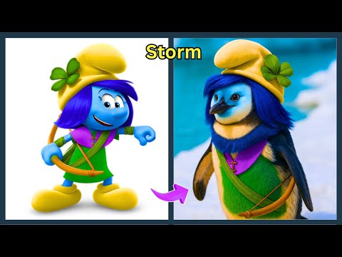 HOW SMURFS : THE LOST VILLAGE MOVIE CHARACTERS LOOK AS PENGUINS!