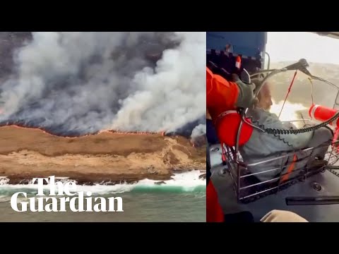 Stranded boater rescued from burning island