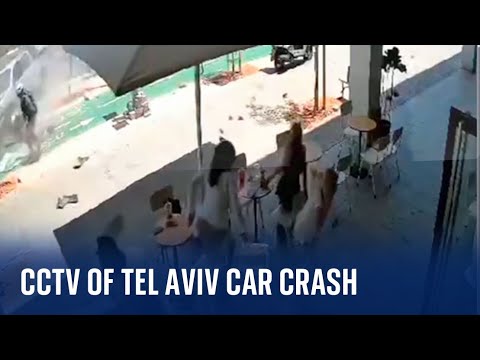 Israel-Palestinian violence: CCTV shows 'car-ramming and stabbing' attack in Tel Aviv