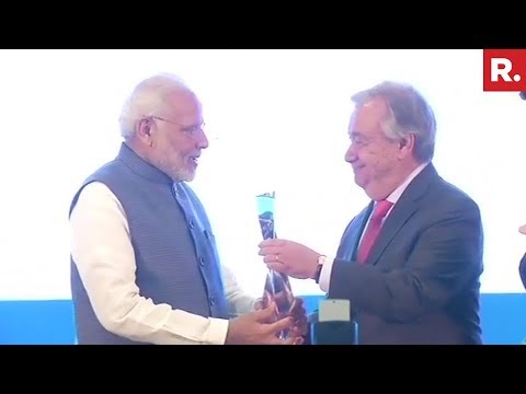 WATCH #Achievement | PM NARENDRA MODI Receives The 'UNEP Champions Of The Earth' Award From UN Secretary General Antonio Gutierrez #India #Special