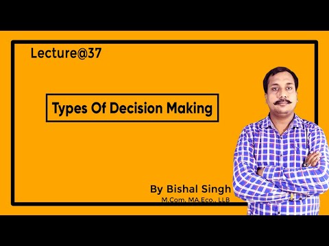 Types Of Decision Making II Business Management II Lecture@37 II By Bishal Singh