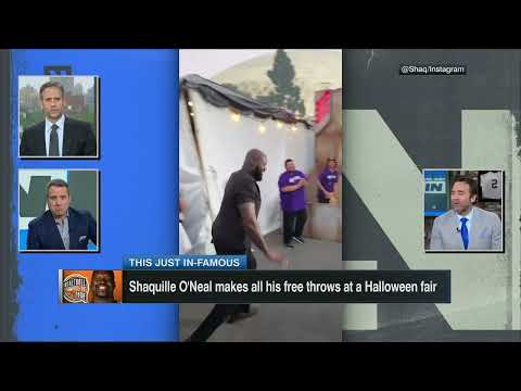 Shaq makes ALL free throws at Halloween fair 💪🎃 | This Just In