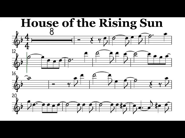 House of the Rising Sun Flute Sheet Music