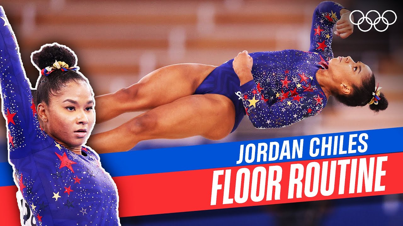 Jordan Chiles’ beautiful floor routine to "Xap" (Spiderman Theme) 🎵