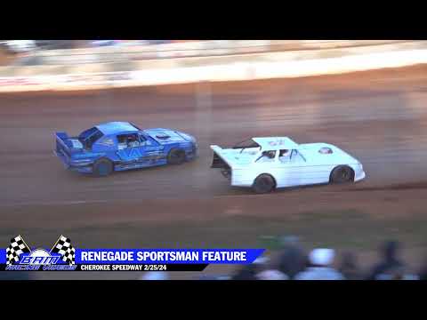 Renegade Sportsman Feature - Cherokee Speedway 2/25/24 - dirt track racing video image