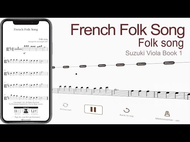 Viola Sheet Music for French Folk Songs