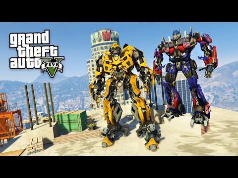 TRANSFORMERS BUMBLEBEE & OPTIMUS PRIME!! (GTA 5 Mods) - UC2wKfjlioOCLP4xQMOWNcgg