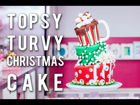 How To Make A TOPSY TURVY CHRISTMAS CAKE! Festive Funfetti With CHOCOLATE Buttercream & Ganache! - UCvM1hVcRJmVWDtATYarC0KA