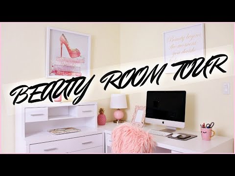 BEAUTY ROOM TOUR/ AT HOME OFFICE SPACE 2018 | JuicyJas - UCqTR5f7YkGro3cPv23SqcqQ