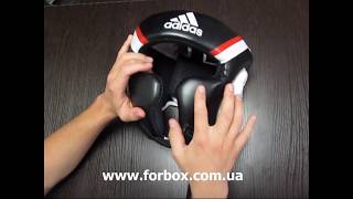 Шлем Adidas Training с открытым подбородком PU кожа (ADIBHG022, черный)