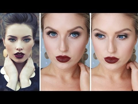 Glam Fall/Autumn Makeup ♡ Bold Dark Red Lips - Shaaanxo - UCMpOz2KEfkSdd5JeIJh_fxw