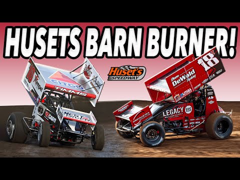 A BARN BURNER AT HUSETS SPEEDWAY! - dirt track racing video image