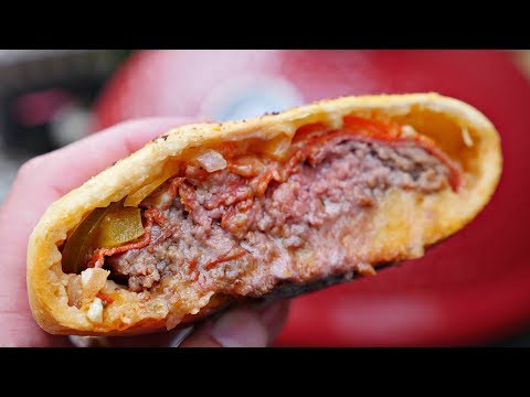 "THE PIZZA BURGER"   - What happens when you mix a burger with a pizza!! - UC_kARM8MBLDBxZQuZeYYQdQ