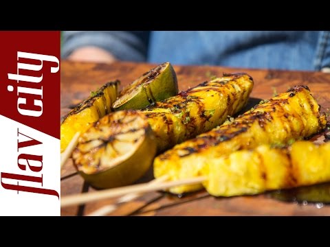 Grilled Pineapple Skewers - Fruit Skewers Recipe - UCnq1w-56tAvMdDup-CL6Vtg