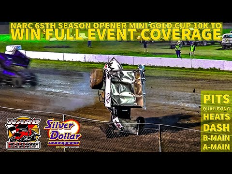 NARC 410 Sprint Car: Destruction Derby Mini Gold Cup at Silver Dollar Speedway - Full Event - dirt track racing video image