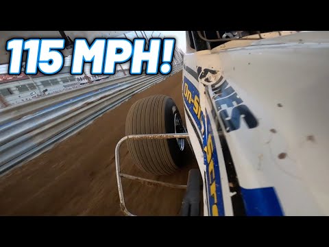 Tanner Holmes 115MPH Qualifying Run At I-70 Motorsports Park! (410 Sprint Car) - dirt track racing video image